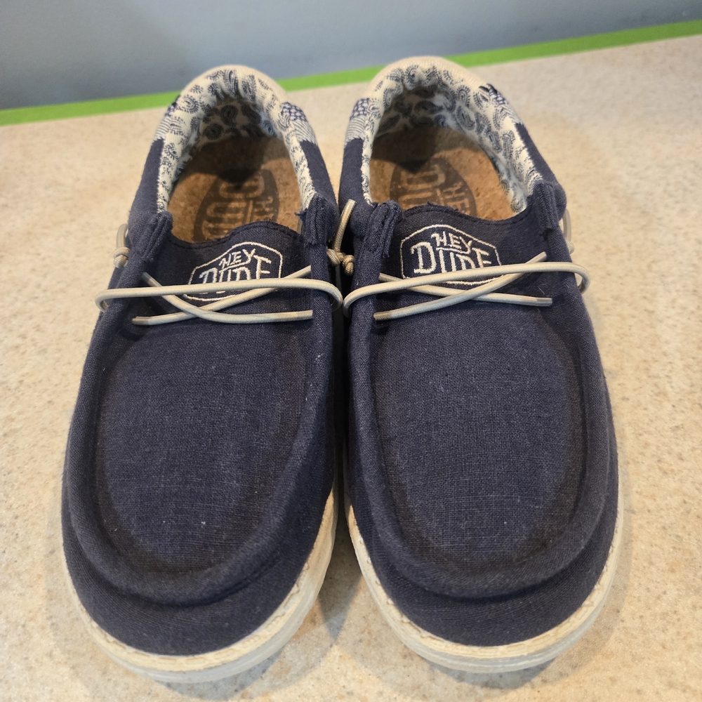 Hey Dude Wally Youth Break Stitch Navy Sneakers
